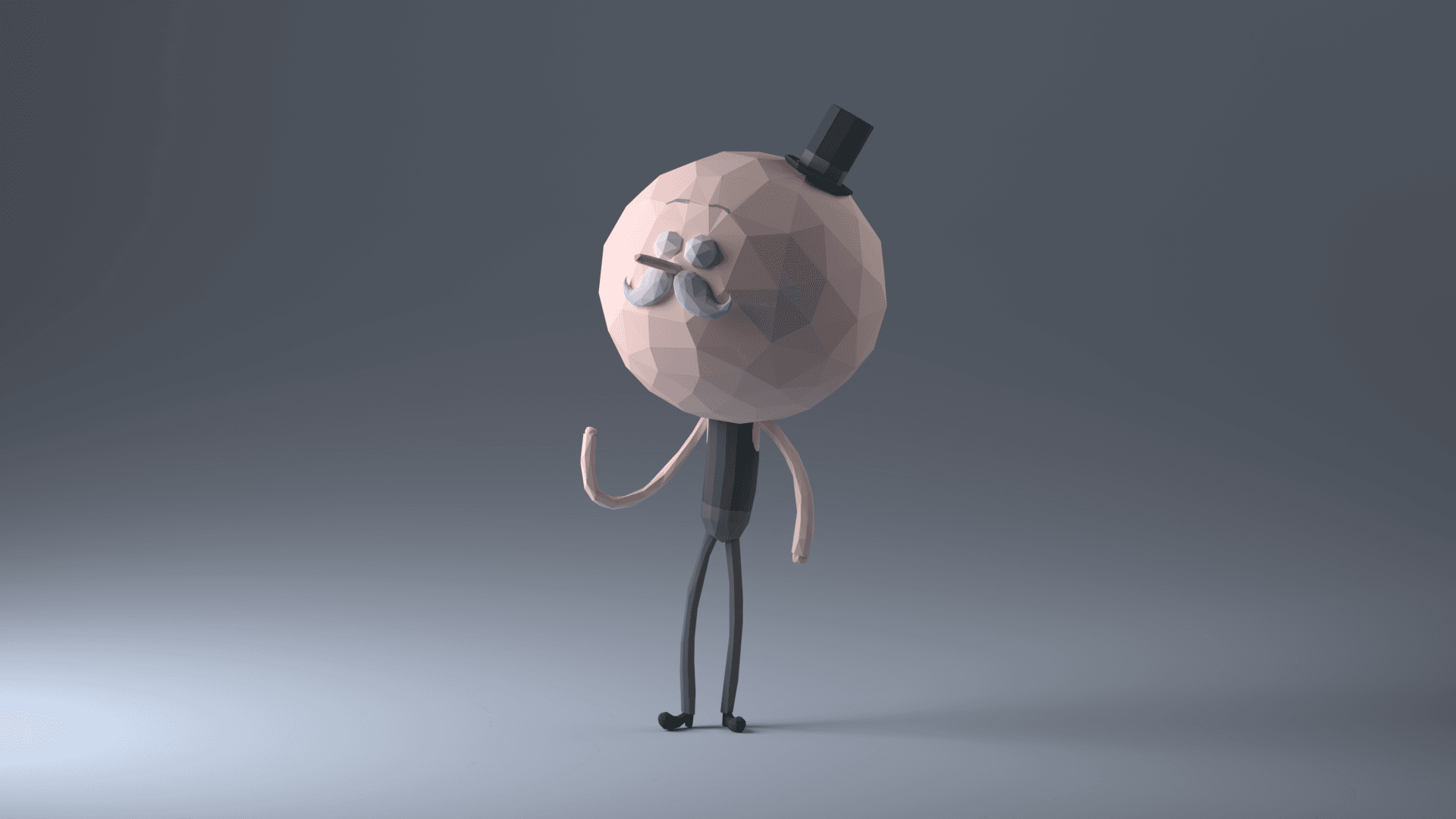 Low poly rendering of Pops from Regular Show