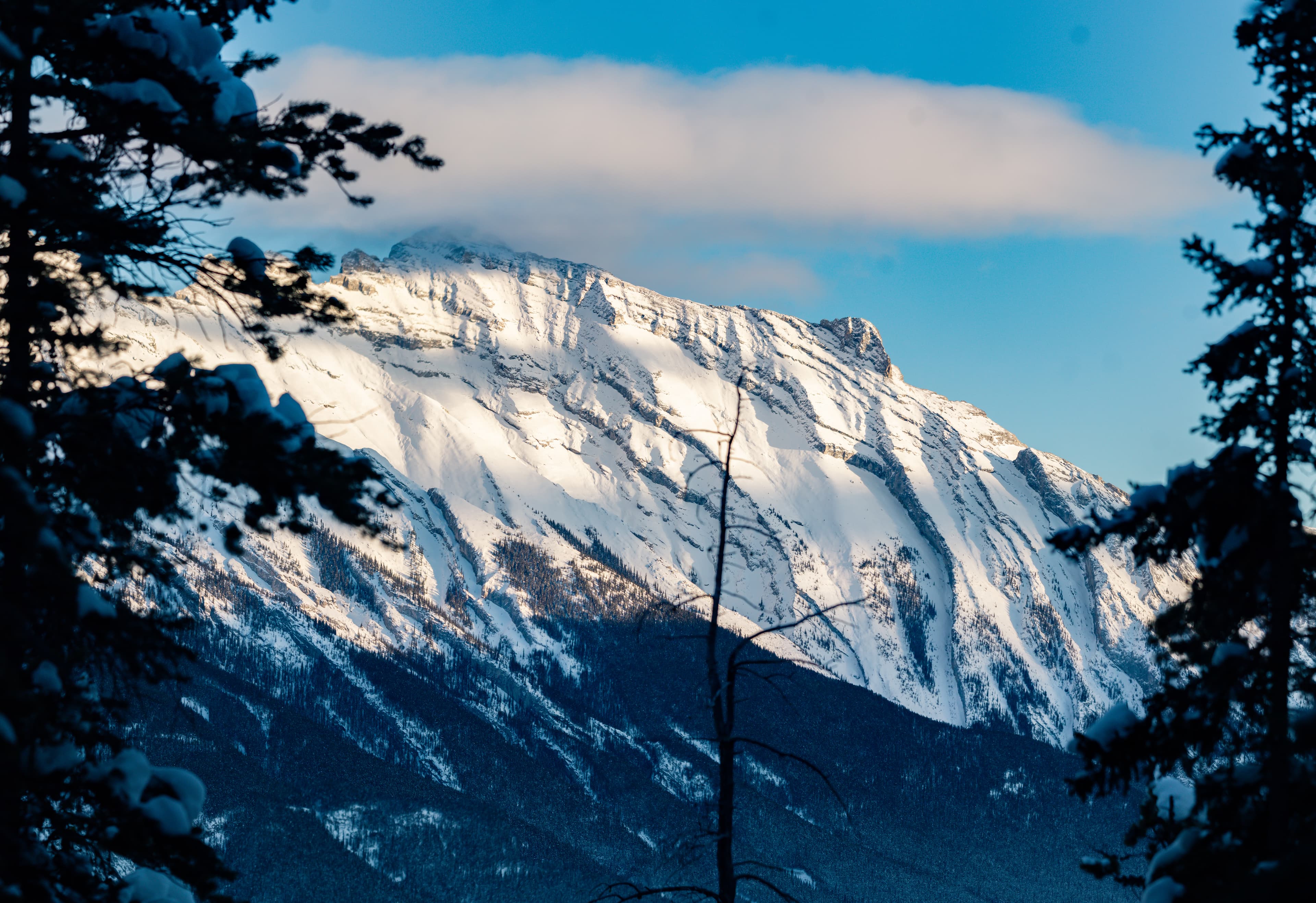 A panoramic photograph of a mountain