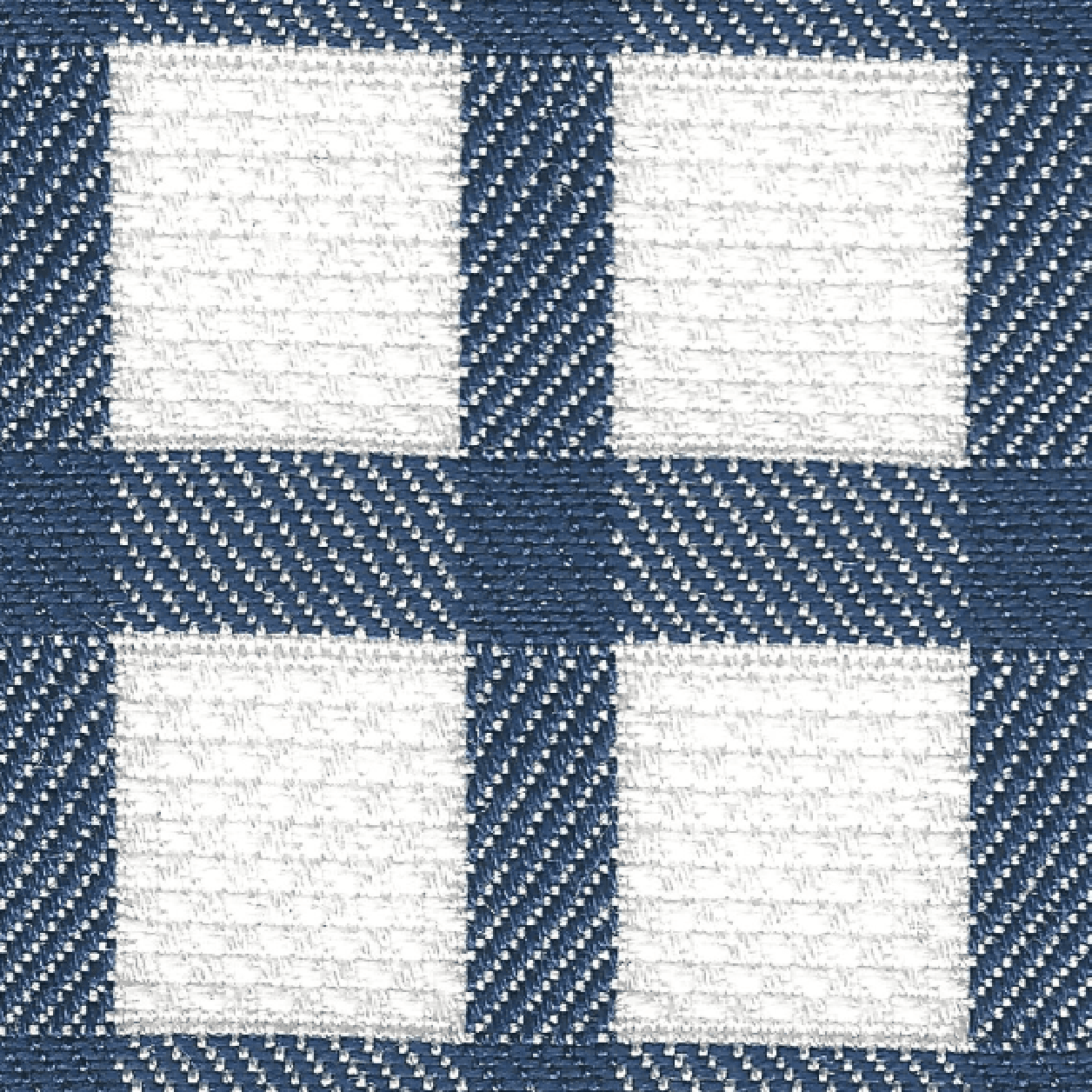 A high res scan of white and blue stripped fabric, cropped down to only show only a small portion, one grid square, of the fabric