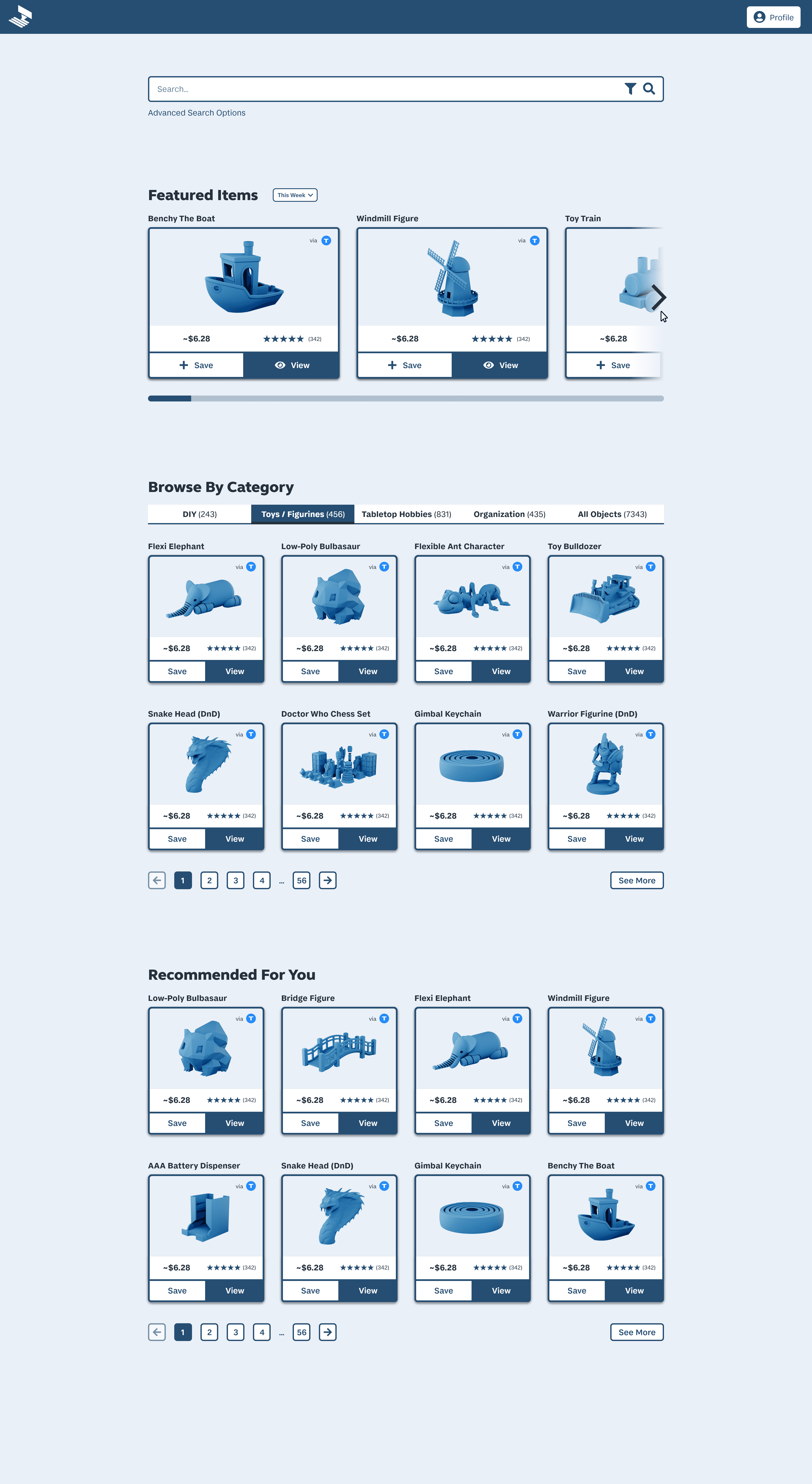 Storefront page for MakeRight, where customers can browse through available items.